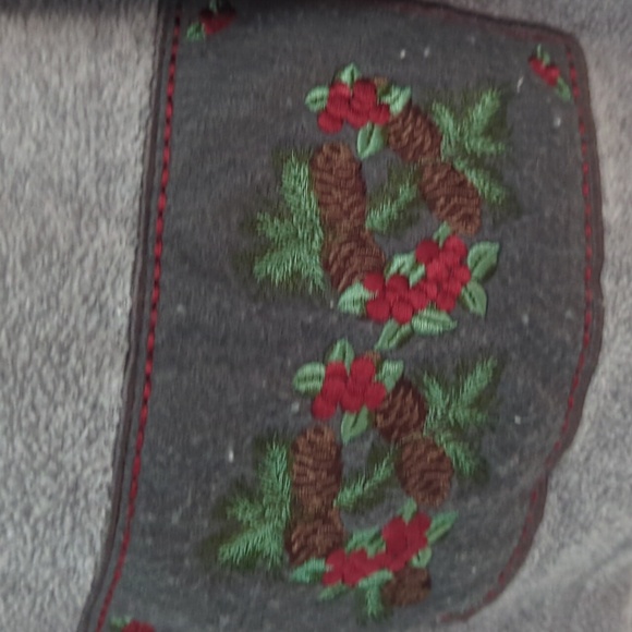 Croft & Barrow Sz PM Gray Full Zip Long Sleeve Embroidered Winter Fleece Top - Picture 6 of 8